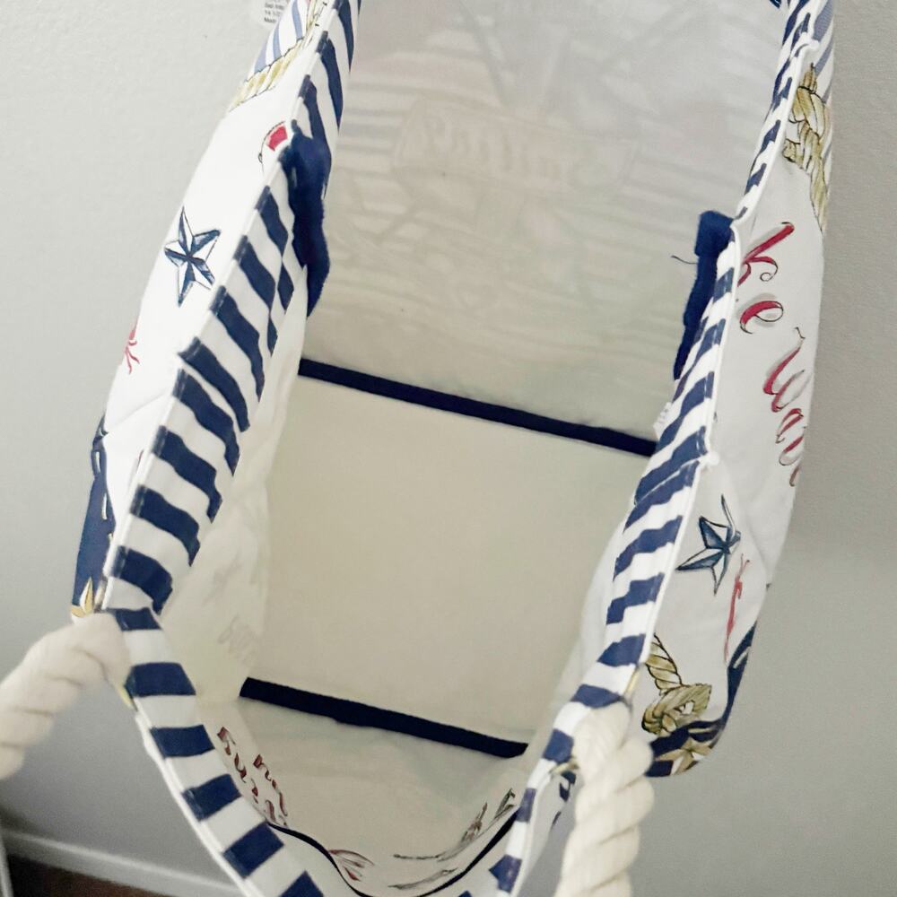 BRIGHTON | "Sail into summer" Nautical Anchor Sailing Rope Tote Beach Bag | XL - Picture 7 of 9